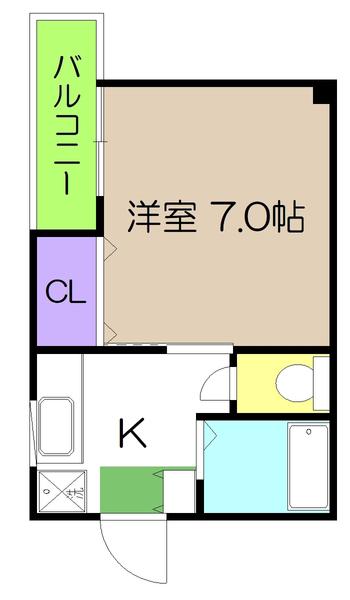 マンション・アーバン(1K/3階)の間取り写真