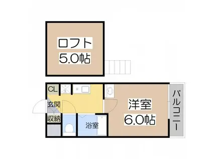 オーナーズ昭和町(1SK/6階)の間取り写真