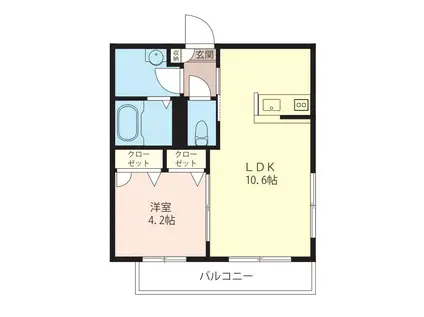 シャーメゾンルナ(1LDK/2階)の間取り写真