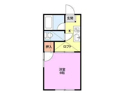 シャトーアルル(1K/1階)の間取り写真