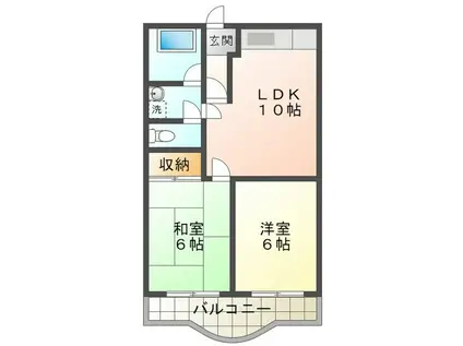 プラムコートJPMC(2LDK/3階)の間取り写真