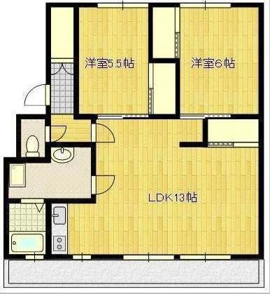 サルヴァトーレ神園 1号棟(2LDK/3階)の間取り写真