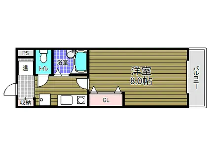 サニーコート太子(1K/2階)の間取り写真