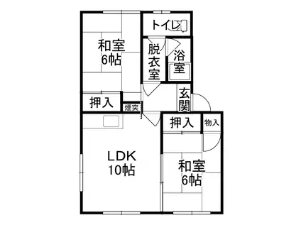 司ハイツ(2DK/2階)の間取り写真