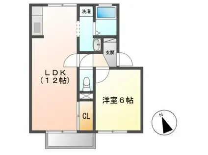 JR紀勢本線 徳和駅 徒歩17分 2階建 築26年(1LDK/2階)の間取り写真