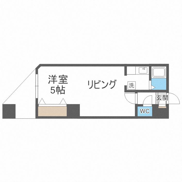 パークヒルズ東札幌(1LDK/11階)の間取り写真