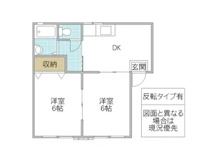 コーポ緑 A(2DK/1階)の間取り写真