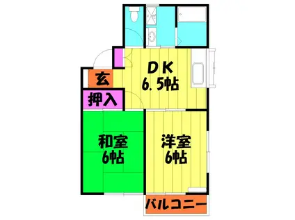 エクセル千間台 A棟(2DK/2階)の間取り写真