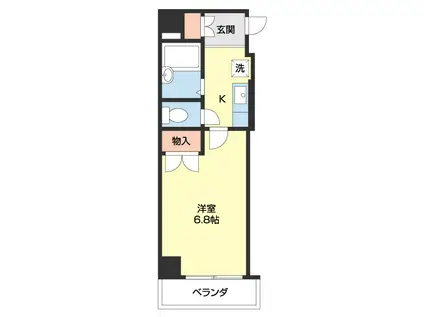 レジデンス六華(1K/3階)の間取り写真