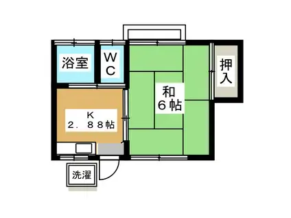 コーポ寿(1K/2階)の間取り写真