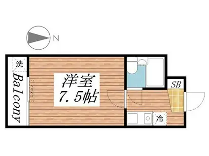 オーティーハイツ黒田(1K/3階)の間取り写真