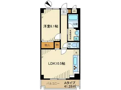 ニューカーサ(1LDK/2階)の間取り写真