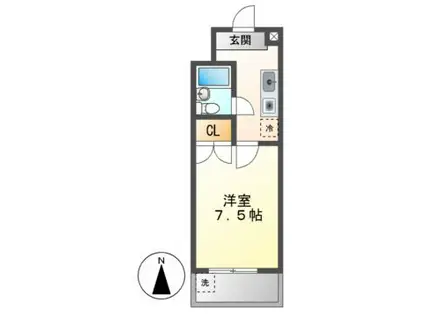コーポ英大(1K/3階)の間取り写真
