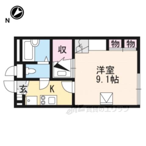 レオパレスめぞん恵智川(1K/1階)の間取り写真