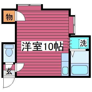 メゾンひまわり(ワンルーム/2階)の間取り写真