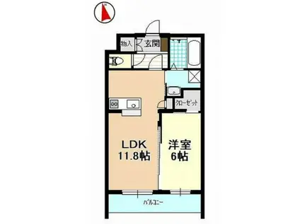 棒屋第17住吉ハイツ(1LDK/2階)の間取り写真