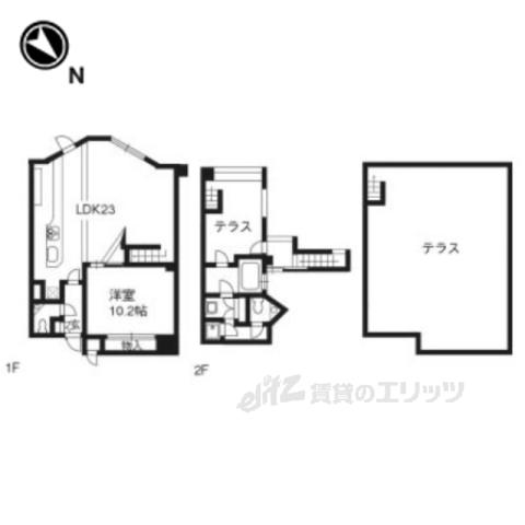 GRAND ETERNA 京都(1LDK/10階)の間取り写真