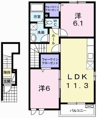 ルミナス(2LDK/2階)の間取り写真