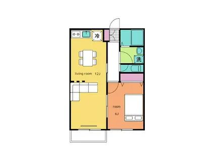 リリーハウス2(1LDK/2階)の間取り写真