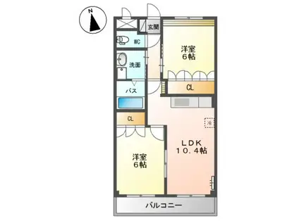 SILK ROAD(2LDK/2階)の間取り写真