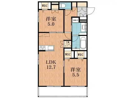 & FUMINOSATO(2LDK/1階)の間取り写真