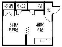 ブレンドハイツ(1DK/1階)の間取り写真