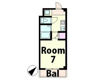 グランディール松尾(1K/2階)の間取り写真