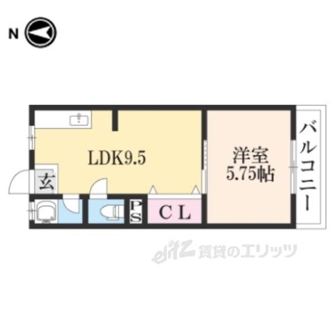 夢ゾン鴨川(1LDK/4階)の間取り写真