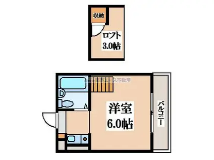 スリーテンロフト(1K/3階)の間取り写真