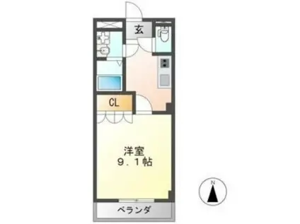 SAKURA(1K/2階)の間取り写真