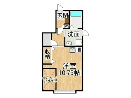 BLOOM(ワンルーム/1階)の間取り写真