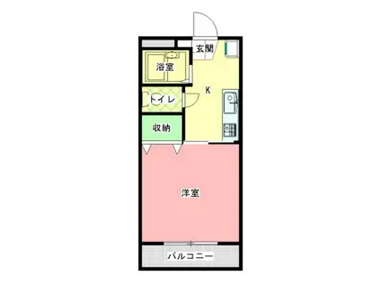 ピアコート(1K/2階)の間取り写真
