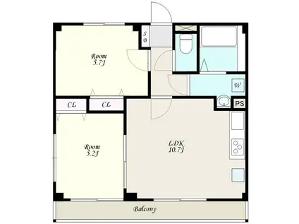 リライアブルパレスI(2LDK/2階)の間取り写真