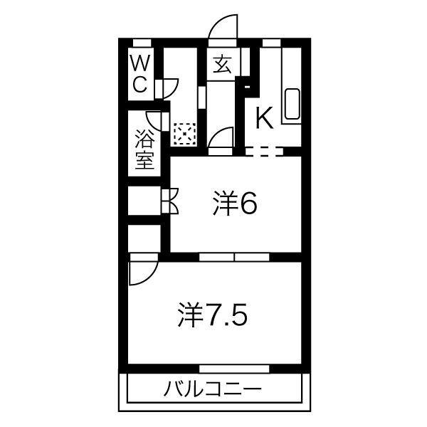 アイランドハイツDAN(2K/1階)の間取り写真