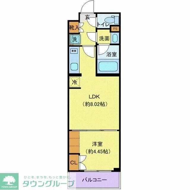 オープンブルーム渋谷本町(1LDK/4階)の間取り写真