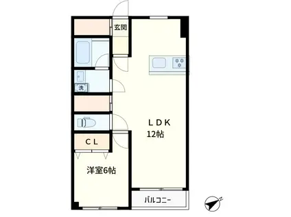 サマリヤブランハウス(1LDK/2階)の間取り写真