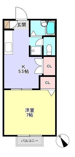 アイリス白金(1K/1階)の間取り写真