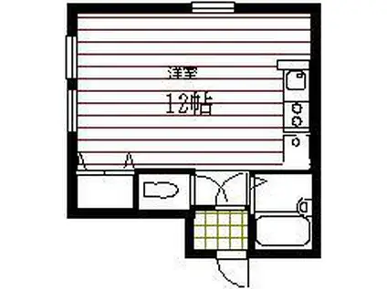 ベルヴューハウス(ワンルーム/1階)の間取り写真
