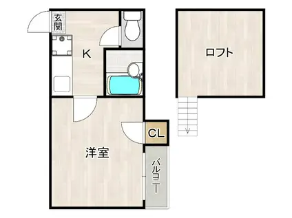 マリーコーポI(1K/1階)の間取り写真