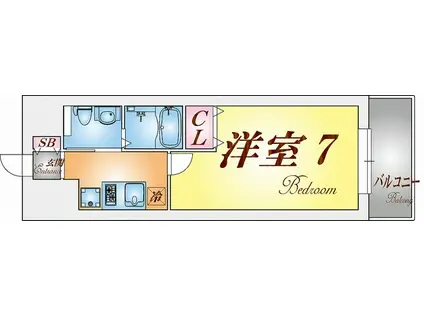 クレアドル須磨III(1K/2階)の間取り写真