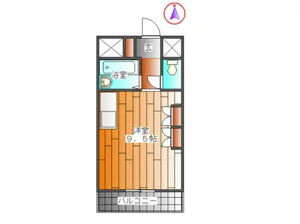 フロレスタ高次(ワンルーム/1階)の間取り写真