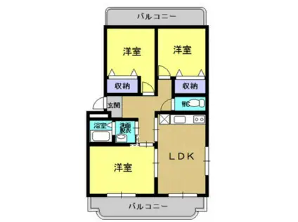 リバーサイドレジデンスB(3LDK/3階)の間取り写真