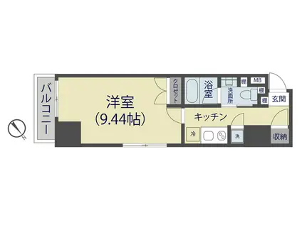 SUGAR CUBE HIGASHIKAWAGUCHI(1K/8階)の間取り写真