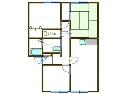 ボナール東川(3DK/1階)の間取り写真