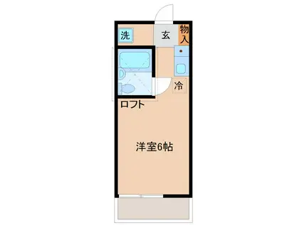 初期費用ゼロ オリーブフラット(1K/1階)の間取り写真