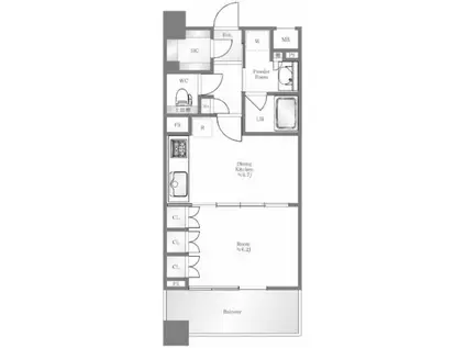 レクセルステージ東京(1DK/4階)の間取り写真