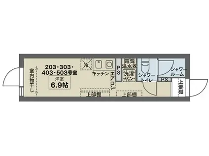 COCOFLAT武蔵小山III(ワンルーム/4階)の間取り写真