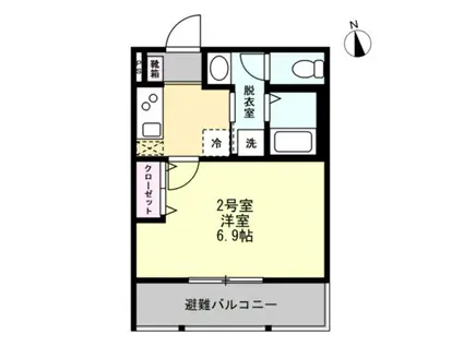 プラシード瀬谷(1K/1階)の間取り写真