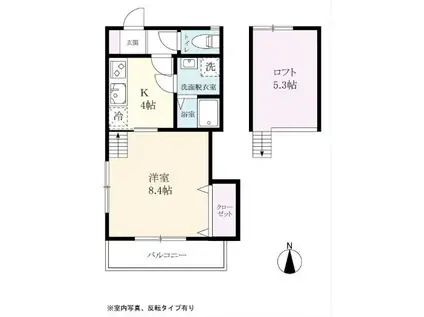 LADDER神埼NEXT I(1K/2階)の間取り写真