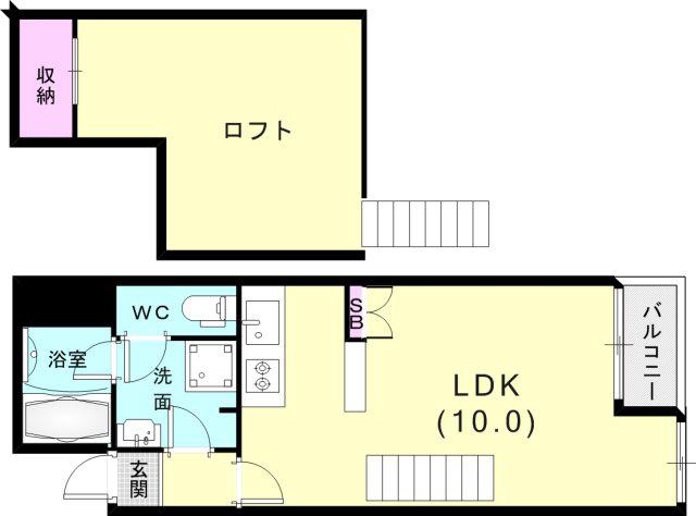 LOFT(1K/3階)の間取り写真